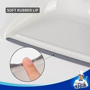 Compact MR.SIGA Dustpan and Brush Set with Bamboo Handle