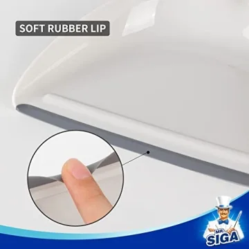 Compact MR.SIGA Dustpan and Brush Set with Bamboo Handle