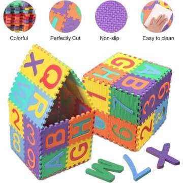 Kangler Kids Foam Puzzle Play Mat 36-Piece Interlocking Set