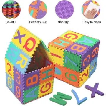 Kangler Kids Foam Puzzle Play Mat 36-Piece Interlocking Set