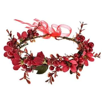 TOECWEGR Christmas Flower Crown for Elegant Occasions