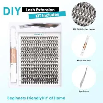 SISILILY 280pcs Lash Clusters Fluffy Cluster Eyelash Extensions 30D 40D Individual Lashes with Bond and Seal-Mega Cluster Lashes False Eyelashes with Eyelash Remover and Lash Tweezers D Curl-30D+40D