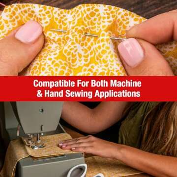 SINGER Polyester Sewing Thread Set - 30 Assorted Colors, 50 Yards per Mini Thread Spool, Sewing Kit Includes 5 Large Eye Hand Needles, 1 Needle Threader, Suitable for Hand and Machine Sewing