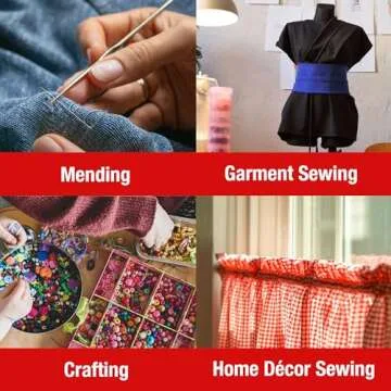 SINGER Polyester Sewing Thread Set - 30 Assorted Colors, 50 Yards per Mini Thread Spool, Sewing Kit Includes 5 Large Eye Hand Needles, 1 Needle Threader, Suitable for Hand and Machine Sewing