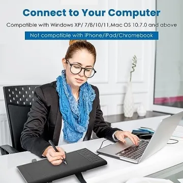 XOPPOX Graphics Tablet with 8192 Pressure Levels and No-Battery Pen