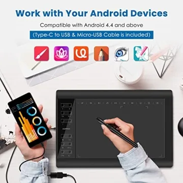 XOPPOX Graphics Tablet with 8192 Pressure Levels and No-Battery Pen