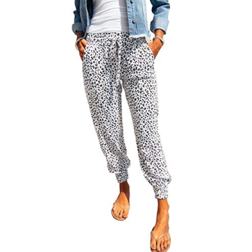 Uusollecy Womens Casual Jogger Pants, Elastic Waist Drawstring Sweatpants, Active Loose Pants with P...