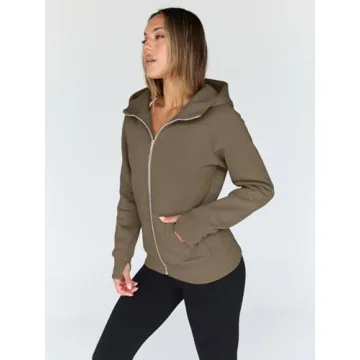 Trendy Queen Women's Zip Up Fleece Hoodie Jacket