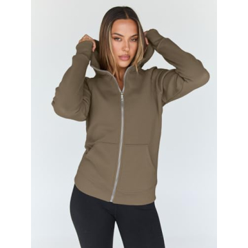 Trendy Queen Women's Zip Up Fleece Hoodie Jacket