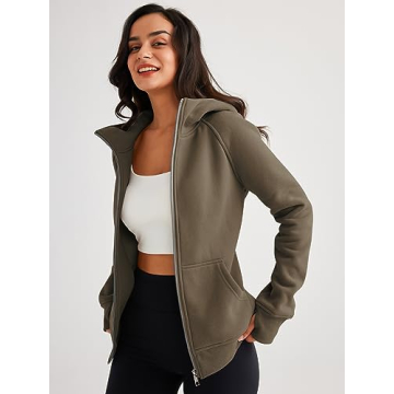 Trendy Queen Women's Zip Up Fleece Hoodie Jacket