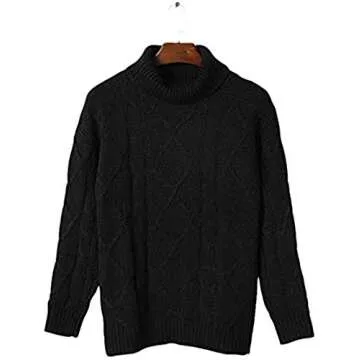 Karers Men's Turtleneck Pullover Sweaters Knitted Thermal Tops Long Sleeve Fall Winter Warm Sweater ...