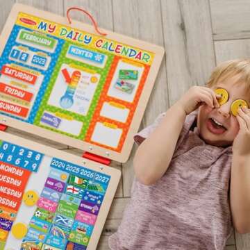 Melissa & Doug My First Daily Magnetic Calendar Developmental Toy Magnetic Activities 3+ Gift for Boy or Girl