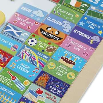 Melissa & Doug My First Daily Magnetic Calendar Developmental Toy Magnetic Activities 3+ Gift for Boy or Girl