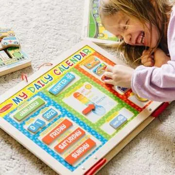 Melissa & Doug My First Daily Magnetic Calendar Developmental Toy Magnetic Activities 3+ Gift for Boy or Girl