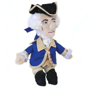 The Unemployed Philosophers Guild George Washington Doll - 11" Soft Stuffed Plush Little Thinker