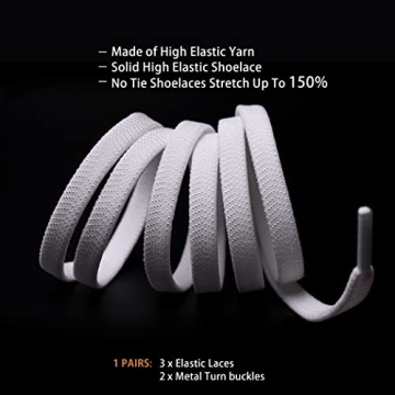 anan520 Elastic No Tie Shoelaces for Adults & Kids Grey