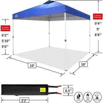 Crown Shades 10x10 Pop Up Tent with Easy Setup