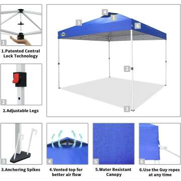 Crown Shades 10x10 Pop Up Tent with Easy Setup