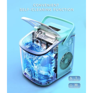 Ecozy Portable Ice Maker with Self-Cleaning Function