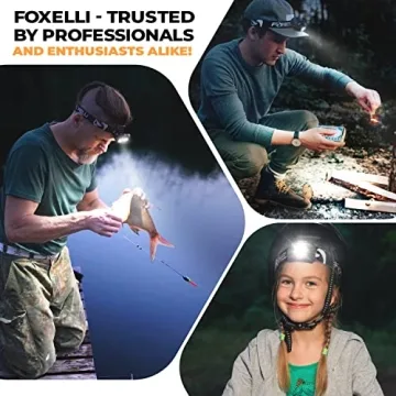 Foxelli Rechargeable LED Headlamp Bright and Comfort