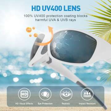 DEAFRAIN Polarized Sports Sunglasses for Men Women Sun Glasses Shades for Fishing Driving Cycling Ru...