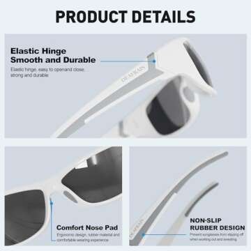 DEAFRAIN Polarized Sports Sunglasses for Men Women Sun Glasses Shades for Fishing Driving Cycling Running