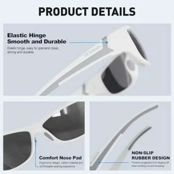 DEAFRAIN Polarized Sports Sunglasses for Men Women Sun Glasses Shades for Fishing Driving Cycling Running