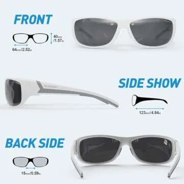 DEAFRAIN Polarized Sports Sunglasses for Men Women Sun Glasses Shades for Fishing Driving Cycling Running