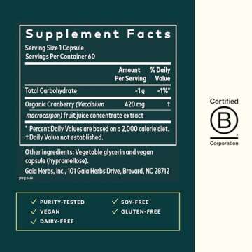Gaia Herbs Cranberry Concentrate - Helps Maintain Urinary Tract Health - Made with Organic Cranberry...