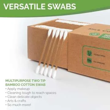Beautiful Mind Bamboo Cotton Swabs for Ears – 500 Pack – Qtips with Carbonized Bamboo for Durability – Eco-Friendly, Biodegradable & Vegan – 100% Organic Cotton Ear Swabs for Makeup
