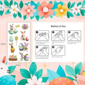 Easter Temporary Tattoos for Kids,Glow Easter Decorations Party Favors Supplies，Easter Basket Stuffers Hunt for teens girls babies adults