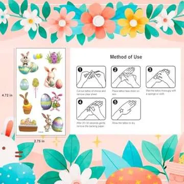 Easter Temporary Tattoos for Kids,Glow Easter Decorations Party Favors Supplies，Easter Basket Stuffers Hunt for teens girls babies adults