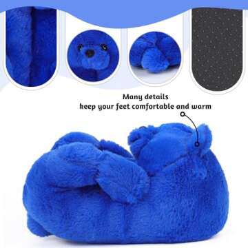 Alayger Plush Teddy Bear Slippers - Warm Indoor Comfort