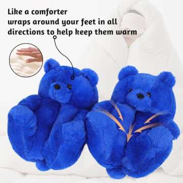 Alayger Plush Teddy Bear Slippers - Warm Indoor Comfort