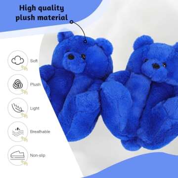 Alayger Plush Teddy Bear Slippers - Warm Indoor Comfort