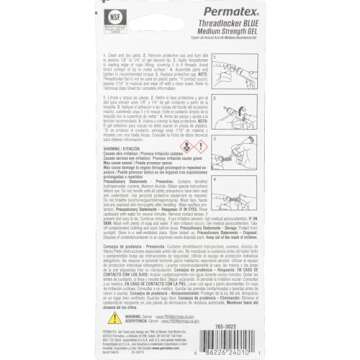 Permatex 24010 Medium Strength Threadlocker Blue Gel, 10 g Gel Twist Applicator