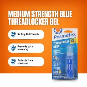Permatex 24010 Medium Strength Threadlocker Blue Gel, 10 g Gel Twist Applicator