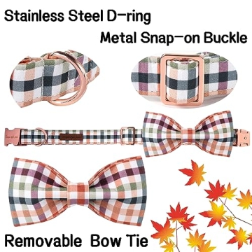 Unique Style Paws Cotton Dog Collar with Detachable Bow Tie for All Dogs