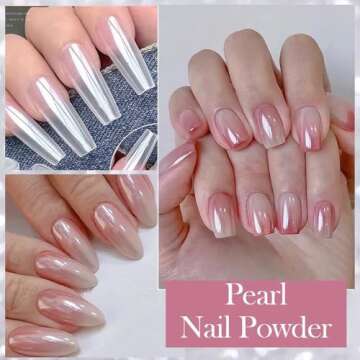 1 Box Laser Nail Glitter Peacock Mirror Powder Laser Dust Nail Art Chrome Pigment Powder Rose Gold S...