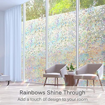 Volcanics Window Privacy Film Static Clings with Rainbow Effect
