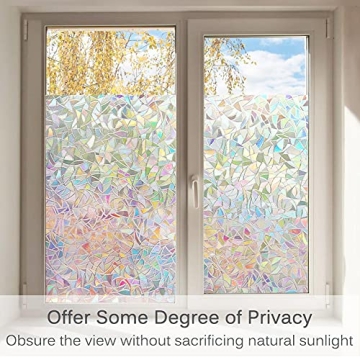 Volcanics Window Privacy Film Static Clings with Rainbow Effect