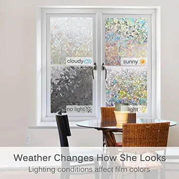Volcanics Window Privacy Film Static Clings with Rainbow Effect