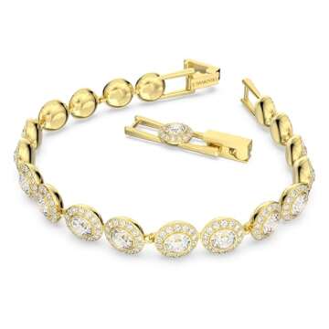 Swarovski Una Angelic Tennis Bracelet, Clear circle-cut Swarovski Crystals with Matching Crystal Pav...