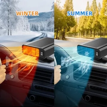 JILOUR Car Heater 12V Portable 2 in 1 Heating Cooling Fan Fast Heating Defroster