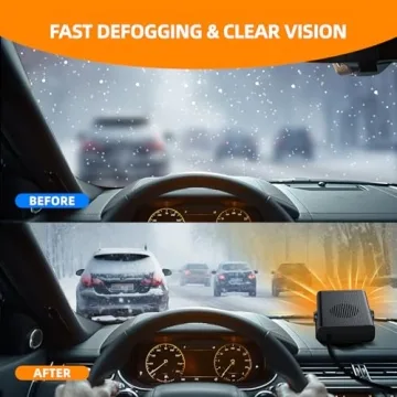 JILOUR 12V Car Heater Fast Heating 2-in-1 Cooling Fan