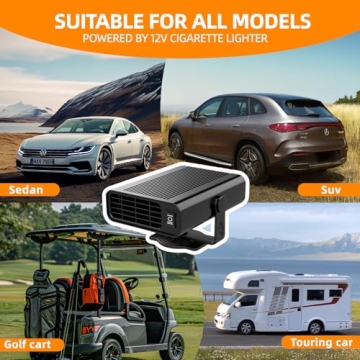 JILOUR 12V Car Heater Fast Heating 2-in-1 Cooling Fan
