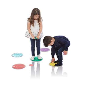 TickiT Silishapes Sensory Circles - Tactile Pads for Calming Sensory Play - Set of 10 - Assists Autistic Toddlers & Children