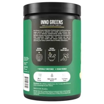 Inno Greens | Nutrient-Dense Superfood Blend | 28 Organic Greens & Probiotics for Wellness and Energ...