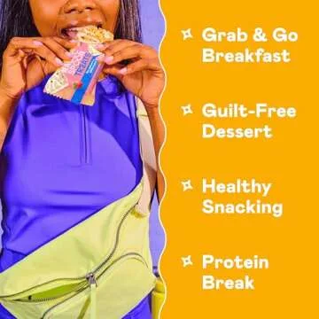 MAGIC SPOON Treats and Spoon - High Protein, Low Carb, Keto Friendly, 1g of Sugar, Gluten Free, Crispy Treat Cereal Bar, On-The-Go Healthy Snack (Strawberry Milkshake, 8 Bars)