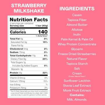 MAGIC SPOON Treats and Spoon - High Protein, Low Carb, Keto Friendly, 1g of Sugar, Gluten Free, Crispy Treat Cereal Bar, On-The-Go Healthy Snack (Strawberry Milkshake, 8 Bars)